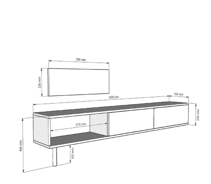 Hanah Home Yuka 180 - Soporte para TV Antracita Hanah Home Yuka 180 - Soporte para TV Antracita
